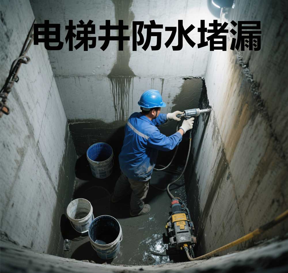 电梯井防水堵漏，德阳专业电梯井漏水维修公司